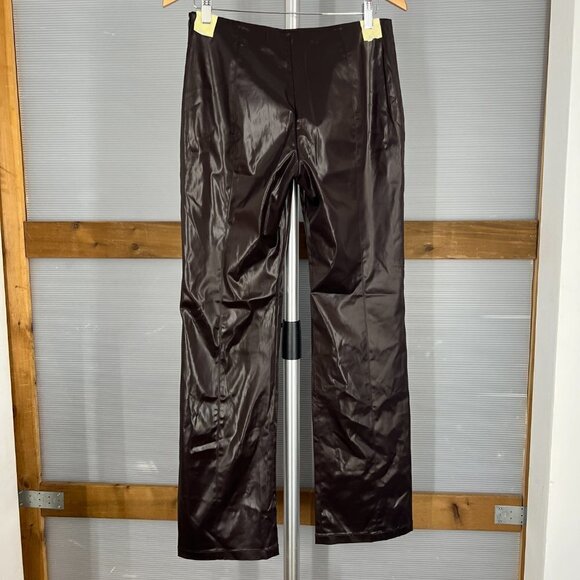 Misura by Joeffer Caoc Brown Faux Leather Lightly Flared Pant Sz 8 - Picture 10 of 16